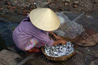Woman and fish