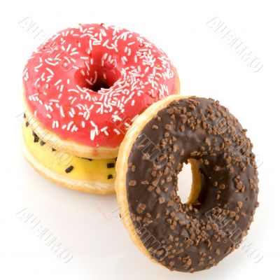 several colored donuts