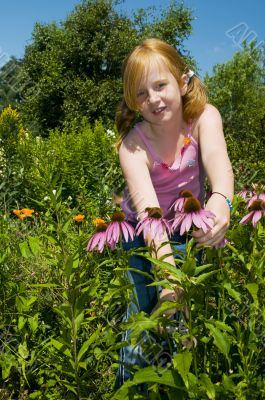 Plucking flowers