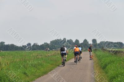 cyclists in nature