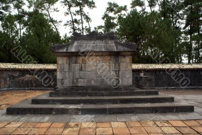 Tomb and pine trees