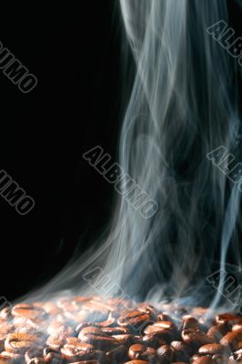 coffee in smoke