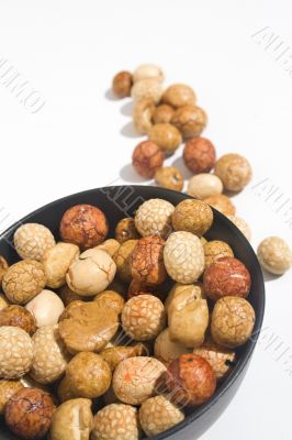 Bowl of Asian crackers