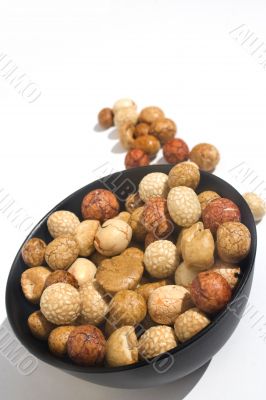 Bowl of Asian crackers