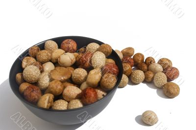 Bowl of Asian crackers