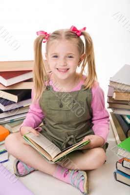 Girl with books