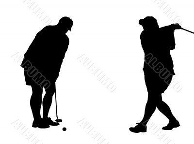 Two Golf Silhouettes