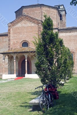 Bicycle and church