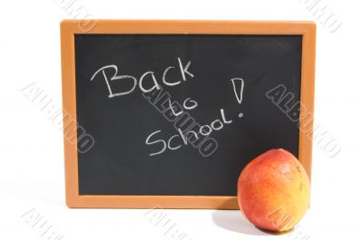 chalkboard with the text back to school