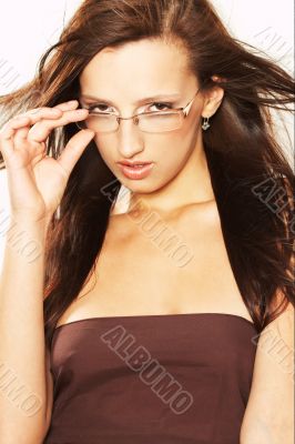 Long Haired Woman with Eyeglasses