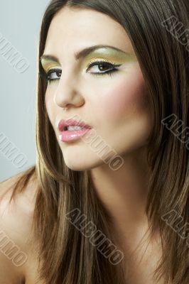 Young Woman On Pink Background