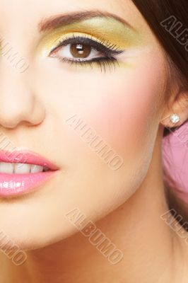 Young Woman On Pink Background