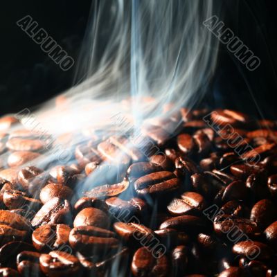 coffee in smoke
