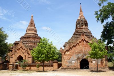 Two brick pagodas