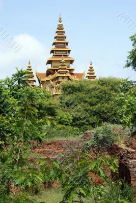 City wall and pagoda in Old Bagan, Myanmar