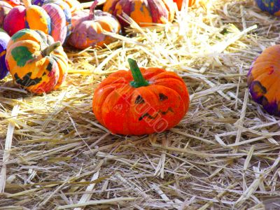 Small hand painted pumpkin