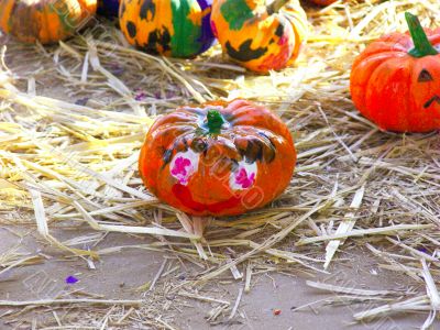 Small hand painted pumpkin