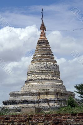 White stupa and clouds