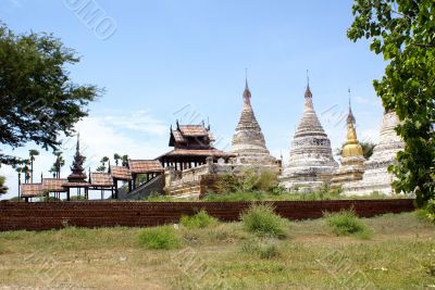 Templa with white pagodas