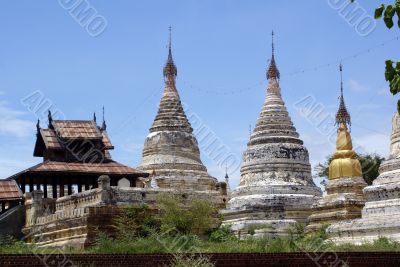 Roof and stupas