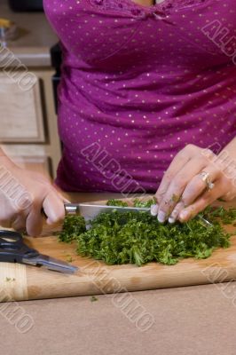 Woman preparing food in the kitchen