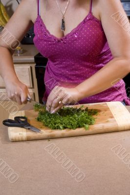 Woman preparing food in the kitchen