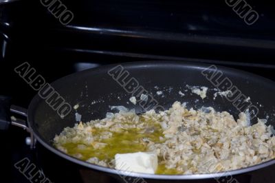 Food being cooked in pan
