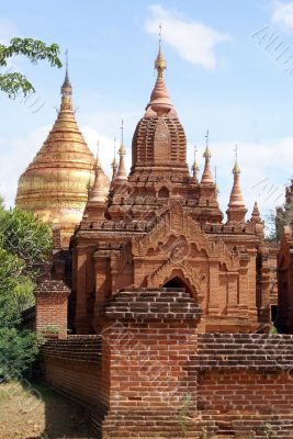 Brick and golden stupa