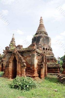 Stupa and grass
