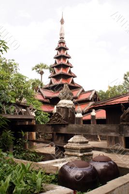 Pagoda and bowls