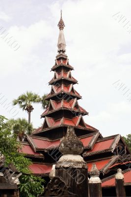 High red pagoda in Bagaya monastery