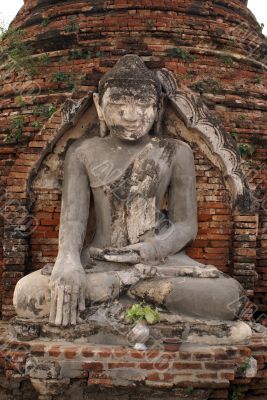Buddha and brick pagoda