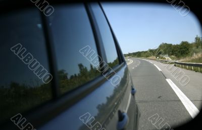 Car mirror reflection