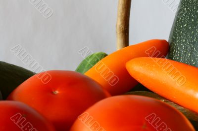 Vegetables in the basket - closeup