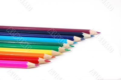 crayons on white background