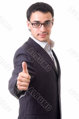 businessman with thumbs up
