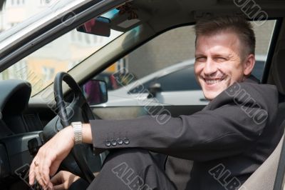 man in the car