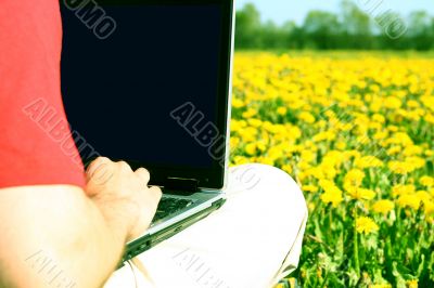 laptop nature work