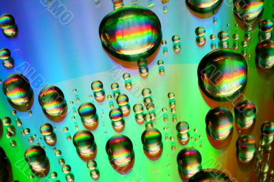 multicolored waterdrops