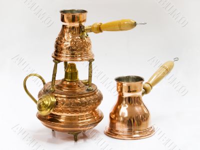 oriental set for preparation of coffee