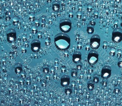 water-drops on blue