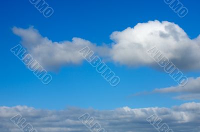 white clouds and blue sky