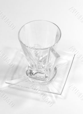 glass cup on a plate