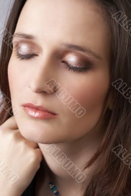 Portrait of beautiful brunette woman