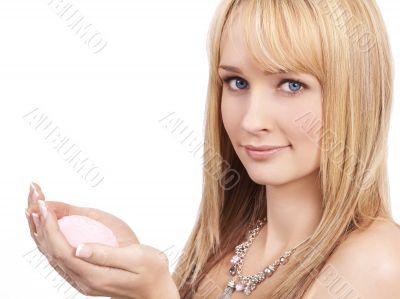 Portrait of beautiful blonde woman