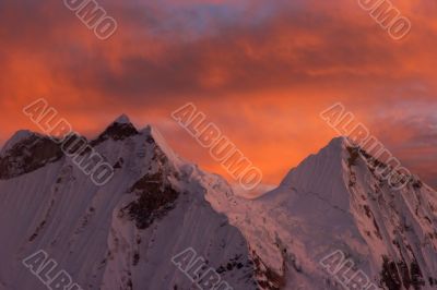 Sunrise over mountains