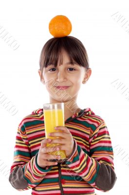 Girl drinking orange juice