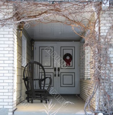 old chair in the entrance of a home