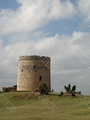 old castle on a green hill