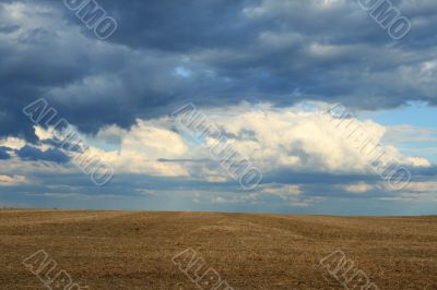 Landscape with cloudy sky